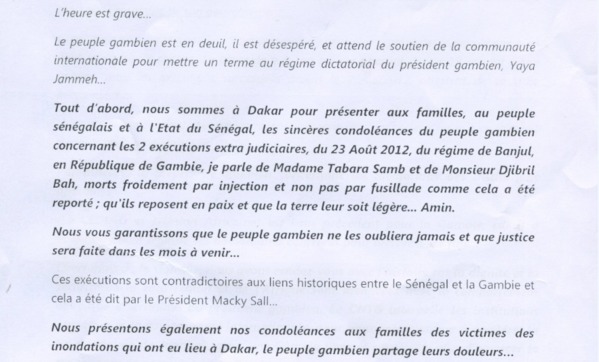 Sheikh Sidia Bayo lance le Conseil national de transition pour la Gambie