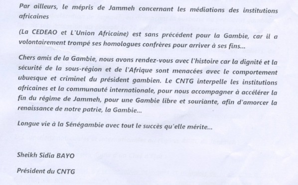 Sheikh Sidia Bayo lance le Conseil national de transition pour la Gambie