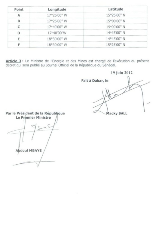 Exclusif : les documents PETROSEN/PETROTIM, les décrets signés par Abdoulaye Wade et Macky Sall