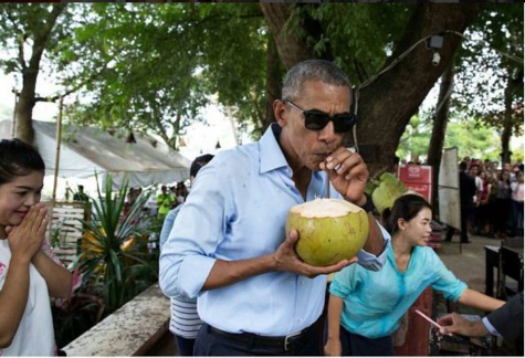 Obama et le coco, une histoire de dégustation, ça se passe au Laos!!