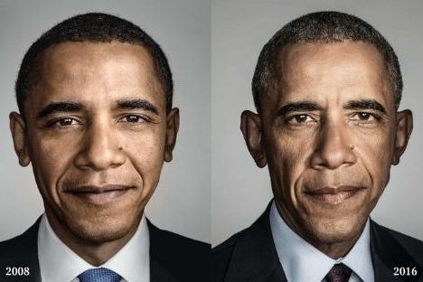 Avant/après : la photo de Barack Obama en début et fin de présidence