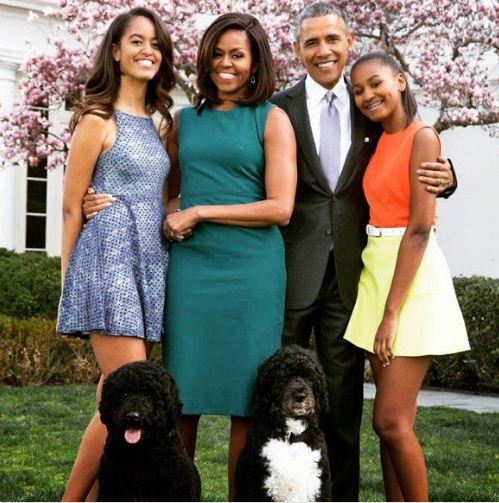 Natasha, Michelle, Malia et Barack Husein Obama