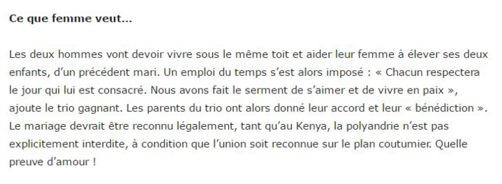 Kenya: Deux hommes ont signé un accord pour épouser la même femme