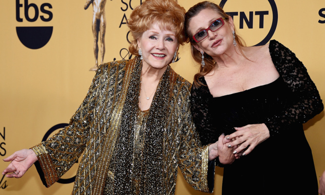 Debbie Reynolds et Carrie Fisher le 25 janvier 2015 - Ethan Miller - Getty Images North America - AFP