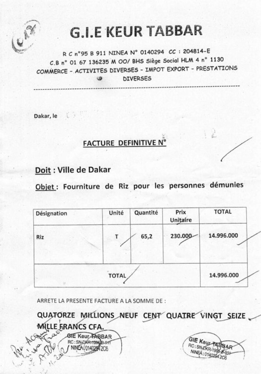 Fausses factures du Gie Keur Tabbar, faux procès-verbaux de réception et mandats de payement signés de sa main : Au-delà des aveux de Mbaye Touré & Cie, voici les preuves matérielles qui enfoncent Khalifa Sall