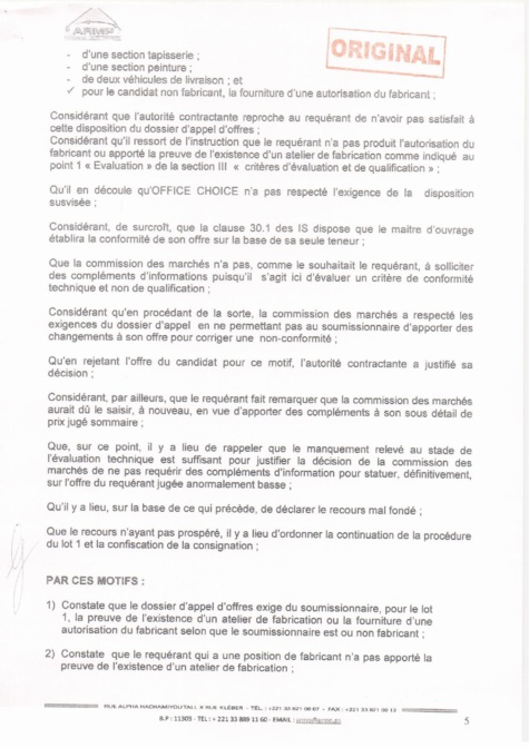 Exclusif : AGETIP Office Choice,  L'ARMP a tranché l'appel d'offres relatif à l'équipement de 17 collèges de Dakar