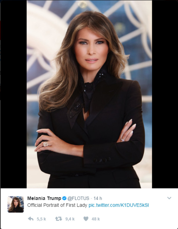 Le premier portrait de Melania Trump en First Lady provoque un tollé sur la toile !