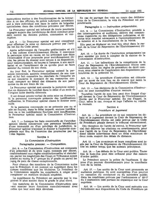 Lois n° 81-53 et n° 81-54 du 10 juillet 1981 relatives à la répression de l’enrichissement illicite : Les motivations d’Abdou Diouf  en 1981?