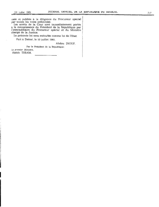 Lois n° 81-53 et n° 81-54 du 10 juillet 1981 relatives à la répression de l’enrichissement illicite : Les motivations d’Abdou Diouf  en 1981?