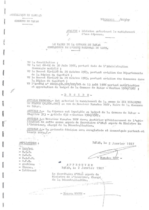 ​Caisse d’avance de la Mairie de Dakar - D'Abdou Diouf à Macky Sall : conditions de création, histoire, motivations et objectifs