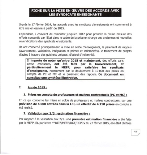 EXCLUSIF Mise en oeuvre des accords avec les enseignants : la vérité par les chiffres de 2015 à 2018  