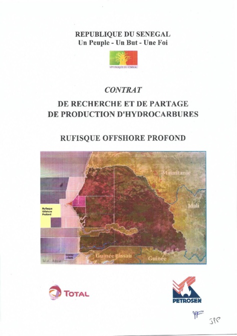 Contrat de recherche et de partage de production d'hydrocarbure " Rufisque Offshore" entre l'Etat du Sénégal et Total (Intégralité)