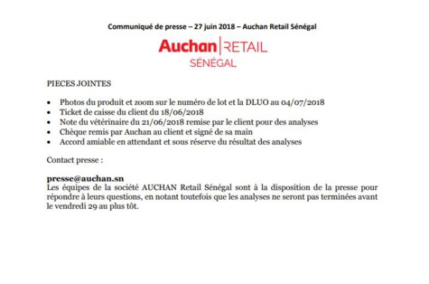  AUCHAN Retail Sénégal apporte la réplique suite aux accusations de vente de croquettes périmées pour chiens 