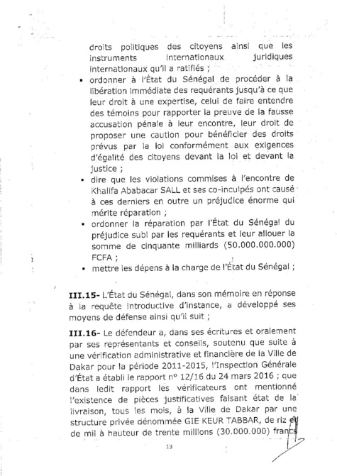  L'arrêt de la Cour de justice de la Cedeao sur l'affaire Khalifa Sall (PART 2)