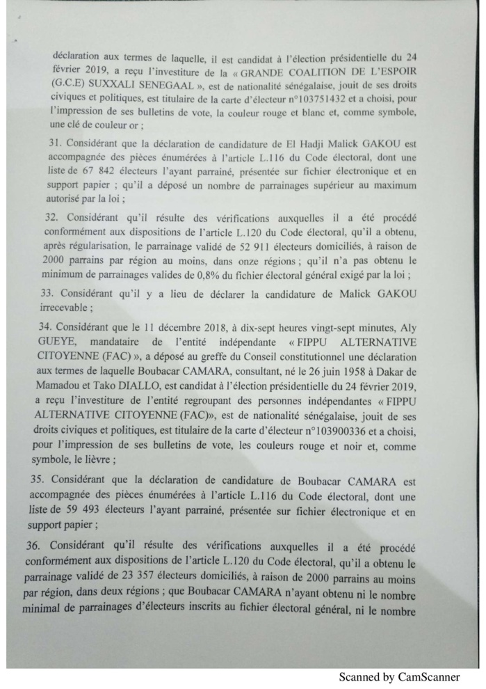 L'intégralité de la décision du Conseil constitutionnel à propos de la liste des candidats de la présidentielle 2019 (document)