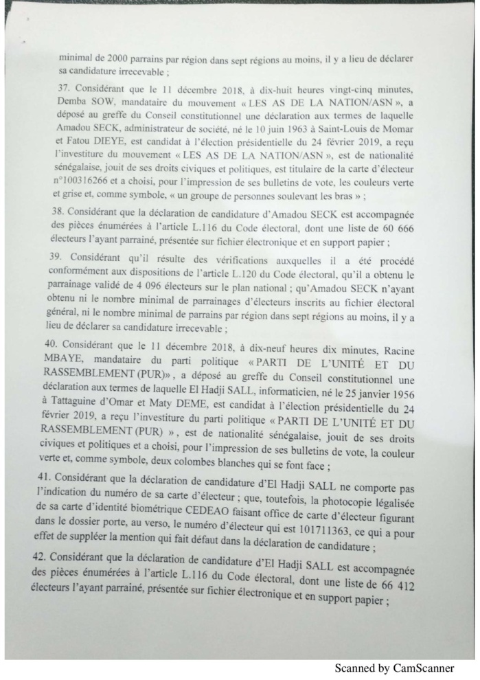 L'intégralité de la décision du Conseil constitutionnel à propos de la liste des candidats de la présidentielle 2019 (document)