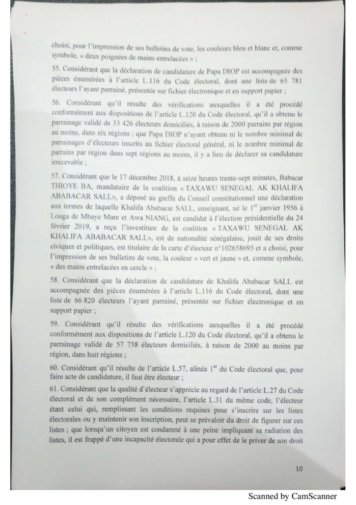 L'intégralité de la décision du Conseil constitutionnel à propos de la liste des candidats de la présidentielle 2019 (document)