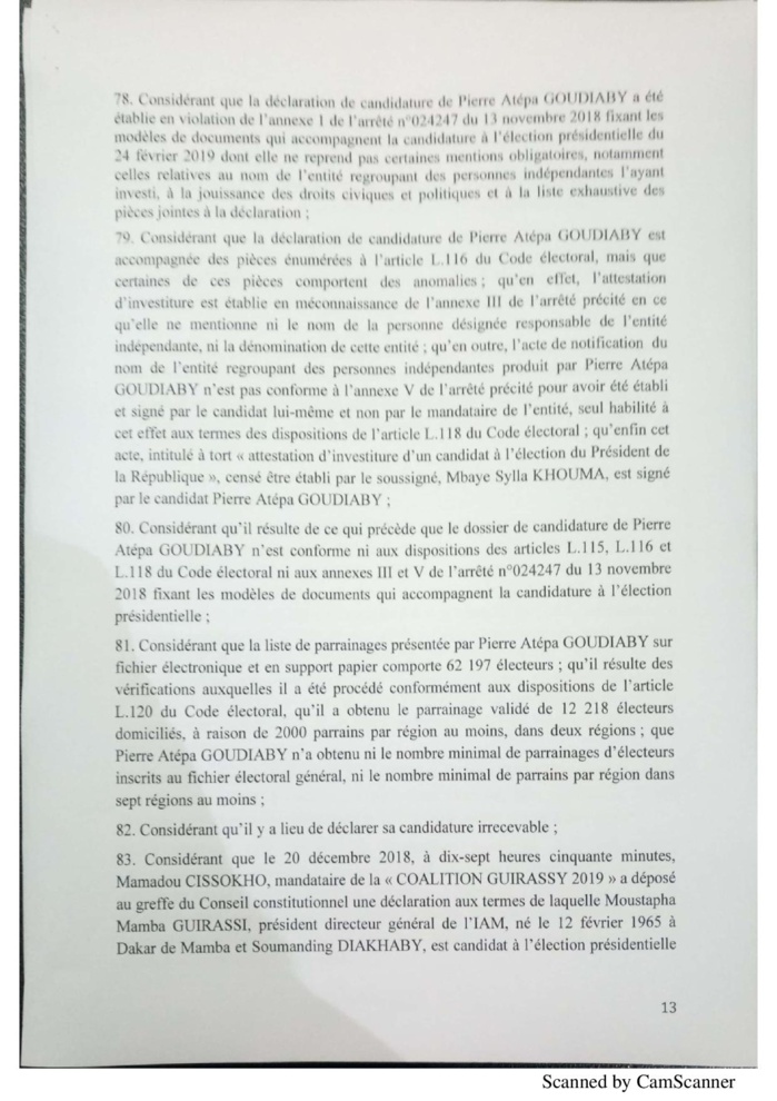 L'intégralité de la décision du Conseil constitutionnel à propos de la liste des candidats de la présidentielle 2019 (document)