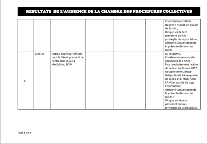 Situation financière du groupe scolaire Silèye Guissé : Le tribunal du Commerce ordonne une expertise