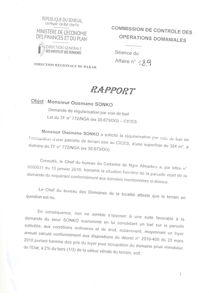 Demande de régularisation par voie de bail : Les parcelles du lotissement du CICES, 13 592 NGA (Ex TF 6226 DG), 772/NGA ex (30 673/DG) trahissent Ousmane Sonko