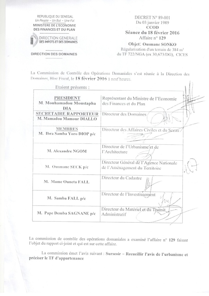 Demande de régularisation par voie de bail : Les parcelles du lotissement du CICES, 13 592 NGA (Ex TF 6226 DG), 772/NGA ex (30 673/DG) trahissent Ousmane Sonko