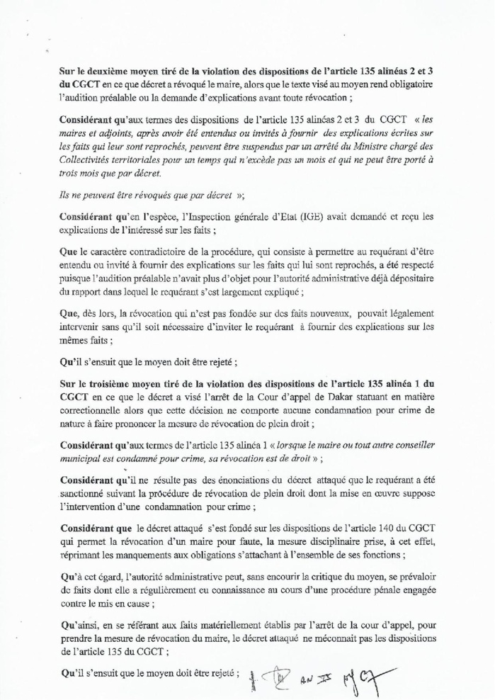 Révocation de Khalifa Sall à la mairie de Dakar: Voici les détails de l’arrêt de  la Cour suprême (Documents)