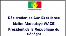 [Video] Déclaration de Son Excellence Maître Abdoulaye WADE Président de la République du Sénégal