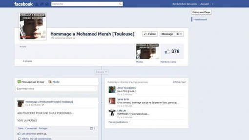 Une fan page Facebook de Merah, le net se fend d'un jeu