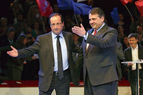 Les chefs du SPD allemand reçus par Hollande