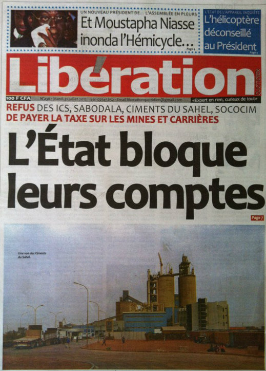 A la Une du Journal Libération du 31 Juillet