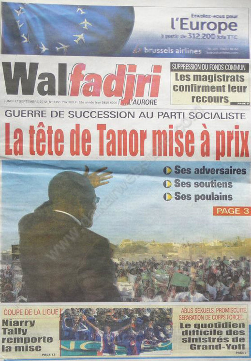 A la Une du Journal Walfadjri du 17 Septembre 