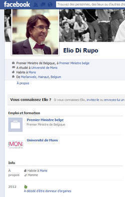 Elio Di Rupo se dit donneur d'organes sur Facebook