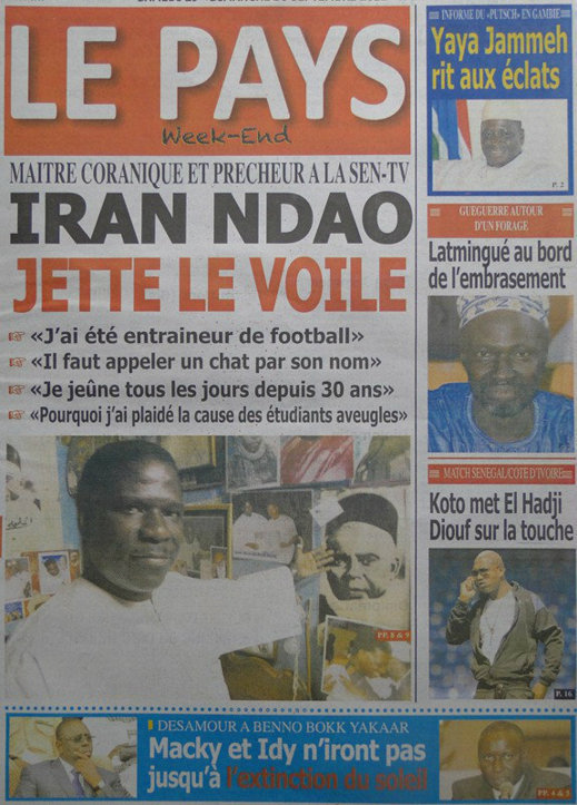 A la Une du Journal Le Pays du 29 Septembre