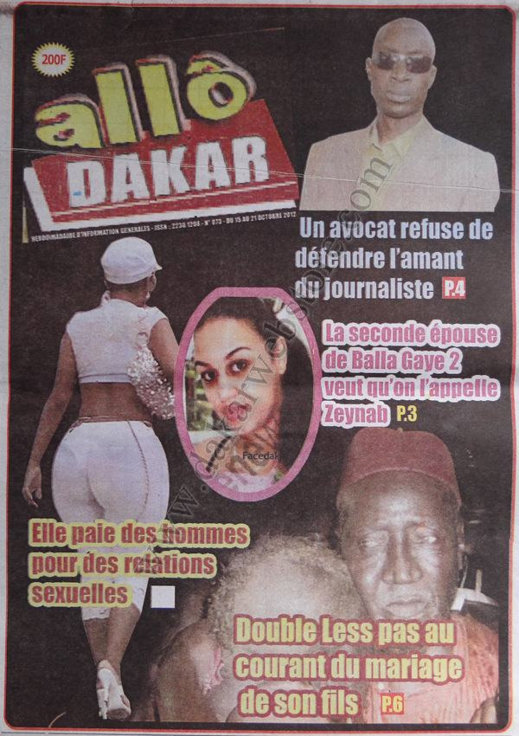 A la Une du Journal Allô Dakar du 15 Octobre 