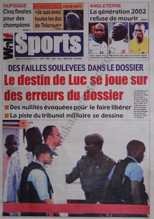 A la Une du Journal Walf Sports du 06 Novembre