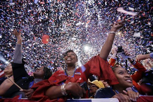 Les démocrates à Chicago fêtent la victoire d'Obama