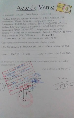 Conflit Foncier à Grand-Mbour : l’émigré El hadji Falilou Diop dénonce les réponses par procuration à l’Opinion publique servies par Me Assane Dioma Ndiaye