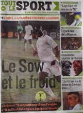 A la Une du Journal Tout Le Sport du Samedi 08 Décembre 2012