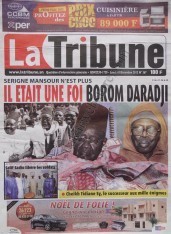 A la Une du Journal La Tribune du lundi 10 Décembre 2012