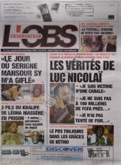 A la Une du Journal L'Observateur du Jeudi 13 Décembre 2012