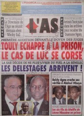 A la Une du Journal L'As du Jeudi 13 Décembre 2012