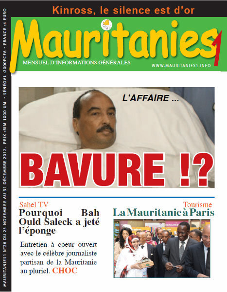 A la Une du Journal Mauritanies1 du lundi 24 Décembre 2012