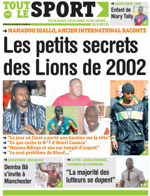 A la Une du Journal Tout Le Sport du mercredi 26 décembre 2012