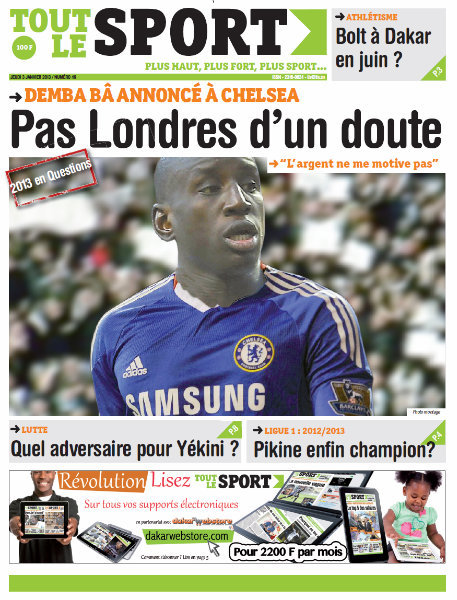 A la Une du Journal Tout Le Sport du jeudi 03 janvier 2013