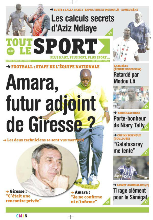 A la Une du Journal Tout Le Sport du vendredi 18 janvier 2013