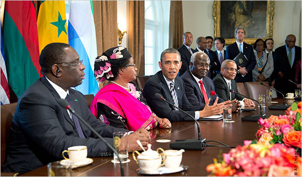 Vidéo + Photo: Macky Sall à la Maison Blanche avec Obama et 3 autres Chefs d’État africains