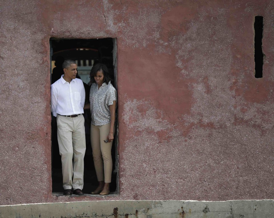 Barack et Michelle Obama à la Maison des esclaves de Gorée