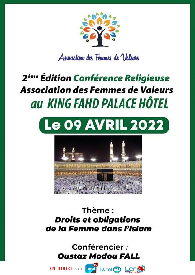 Conférence religieuse de l'Association des femmes de valeurs: La 2e édition prévue le 9 avril prochain