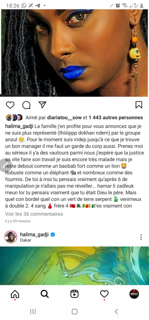 Halima Gadji annonce son divorce avec Anzul Multimédias Consulting