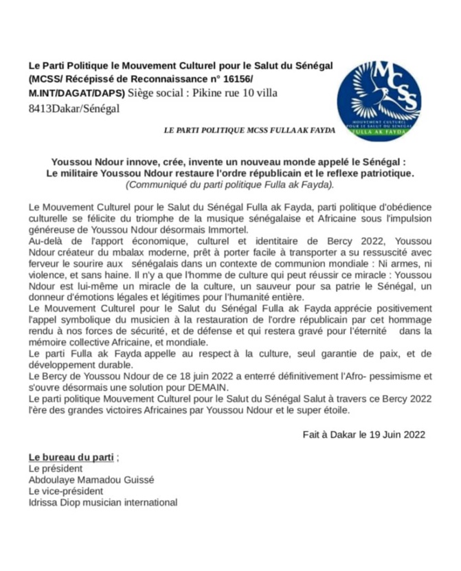 Il innove, crée, invente un nouveau monde appelé le Sénégal : Le militaire Youssou Ndour restaure l'ordre républicain et le reflexe patriotique